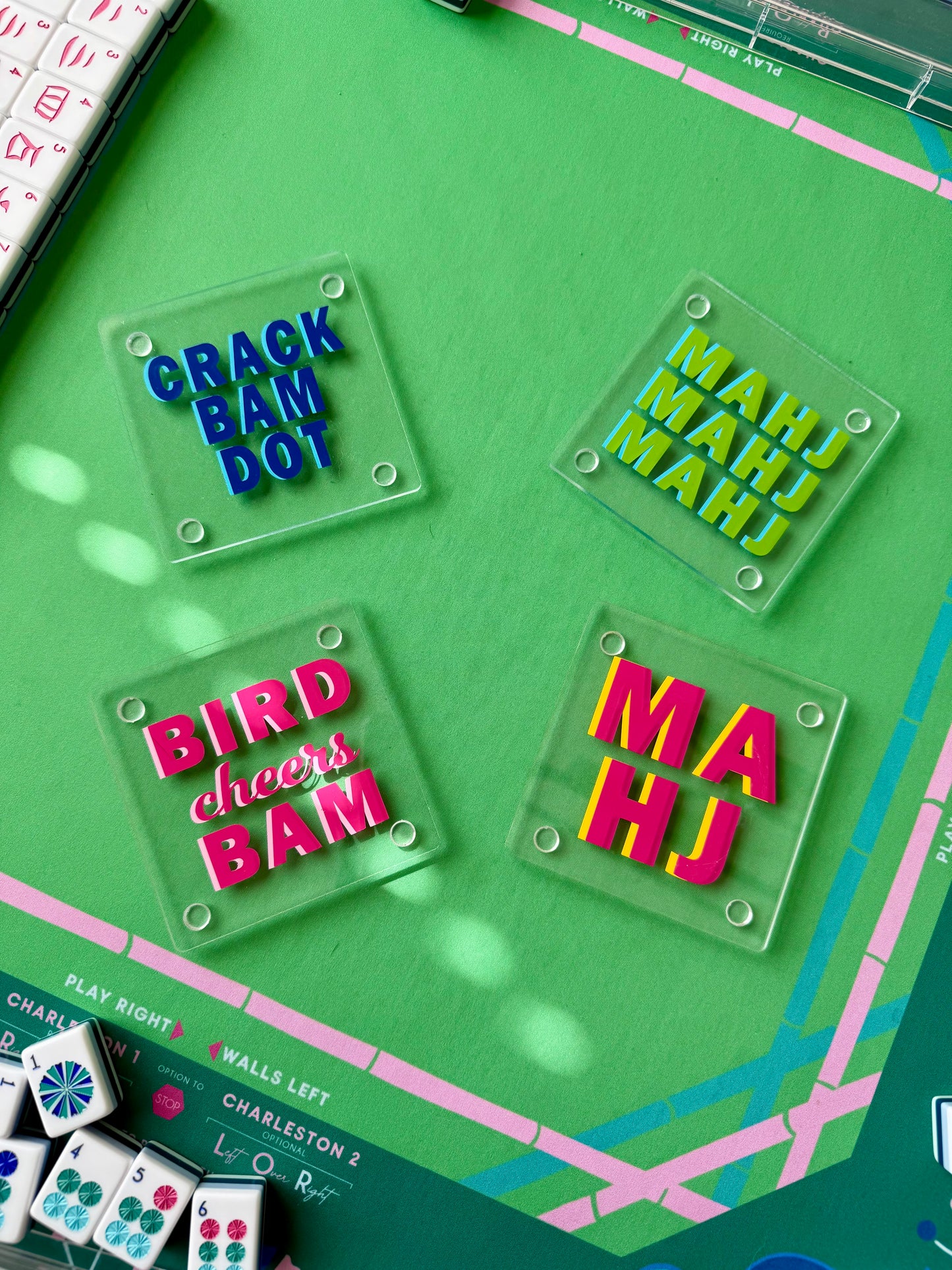 Mahjong Acrylic Coaster Set