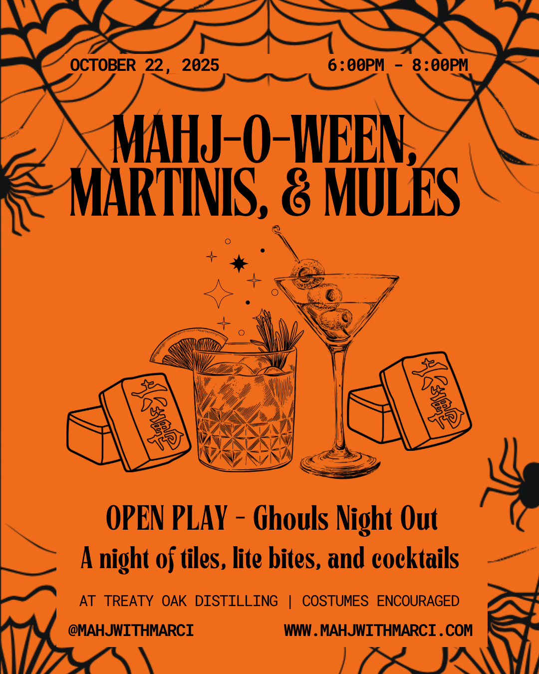 Mahj-O-Ween Open Play ~ October 22nd