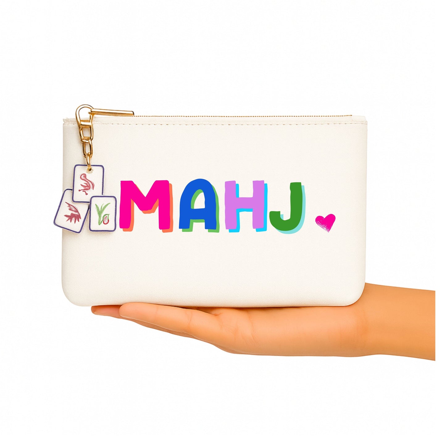 Mahjong Canvas Bag with Tile Zipper