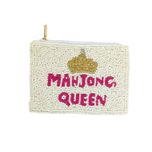 Mahjong Queen Themed Beaded Coin Purse