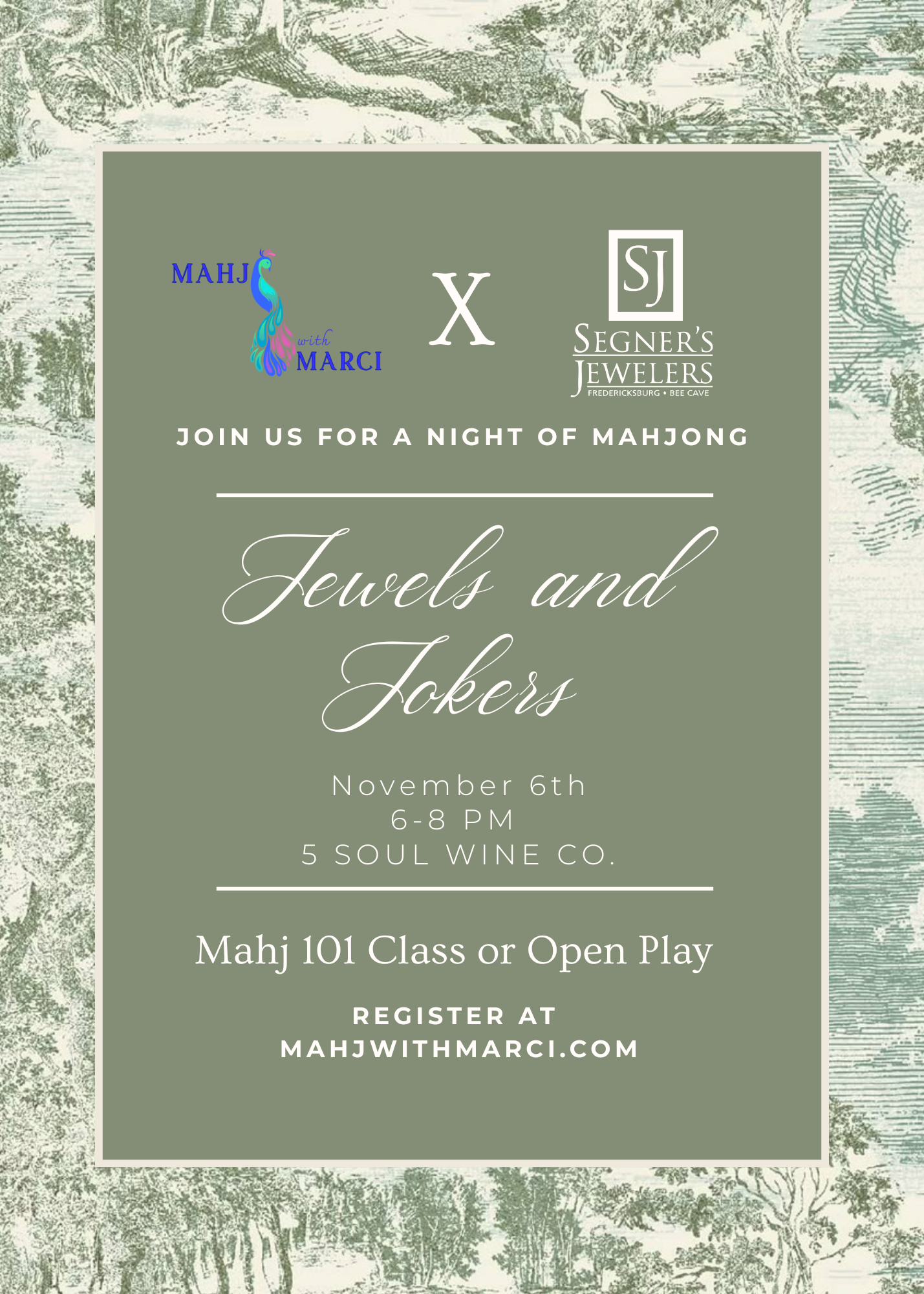 Jewels & Jokers Mahjong 101 Class or Open Play ~ November 6th